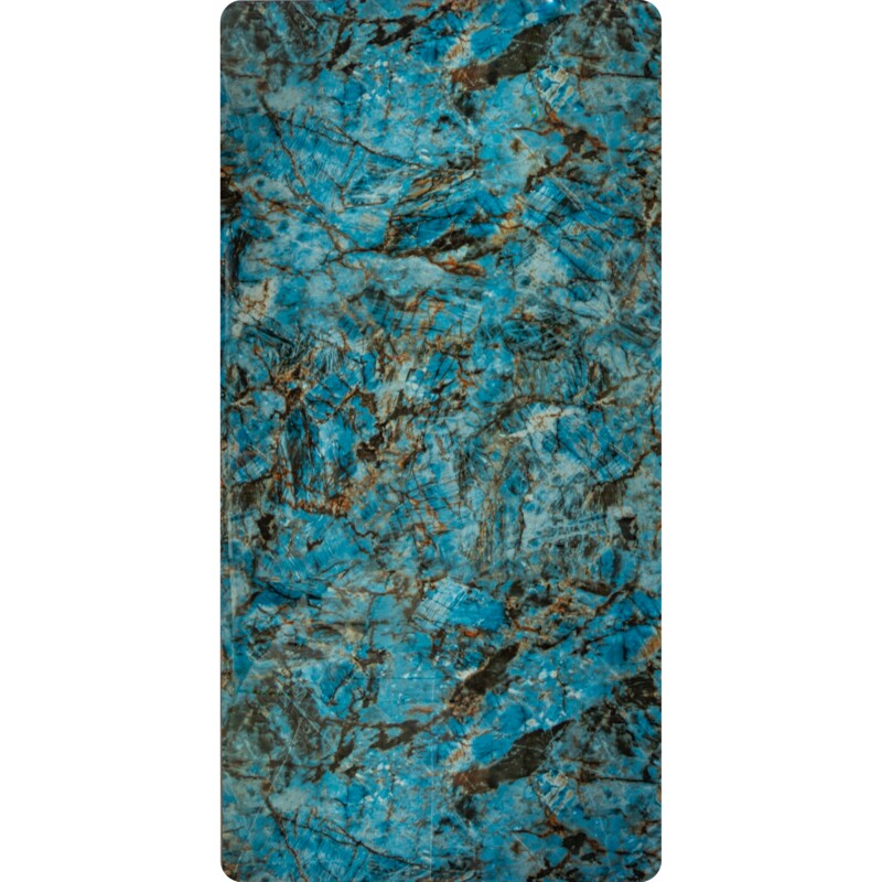 Panou PVC turcoaz cu inserții maro